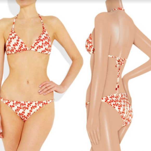 DVF Diane Von Furstenberg Kaylin Mini Halo Buds Bikini, Size M - Picture 2 of 7